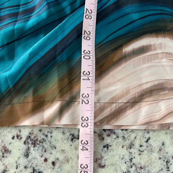 Socialite Olive Teal Abstract Marble Print Wrap Mini Dress WDR121749-N New Small - Picture 12 of 12